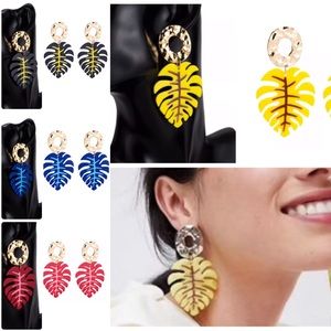 Amirah Sihn Acrylic Bohemian Leaf Earrings